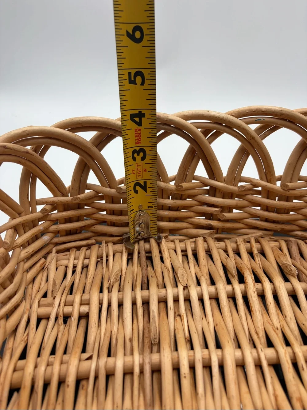 Natural Wicker Serving Basket - Beige
